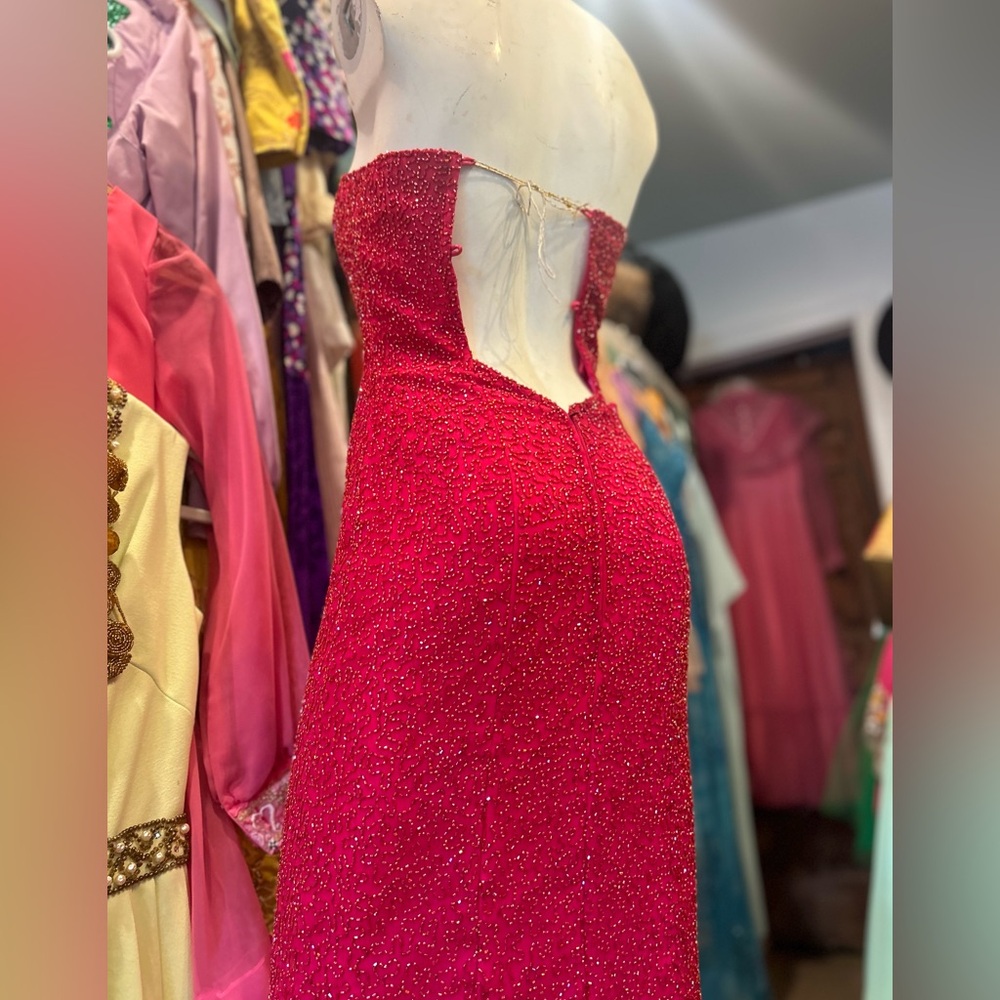 Y2K Raspberry Beaded Gown - Picture 6 of 16